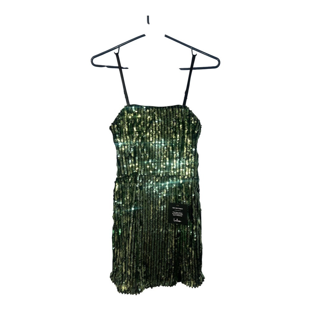 Lulu's‎ Hit the Dance Floor Green Sequin Mini Dress, XS - Picture 2 of 9